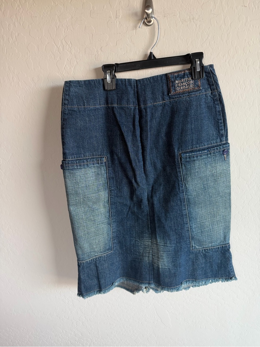 VTG Marithe Francois Girbaud Two Tone Denim Pencil Skirt Size 29 Y2K